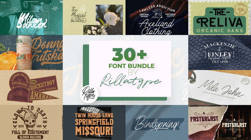 30+ Font Bundle by Rillatype