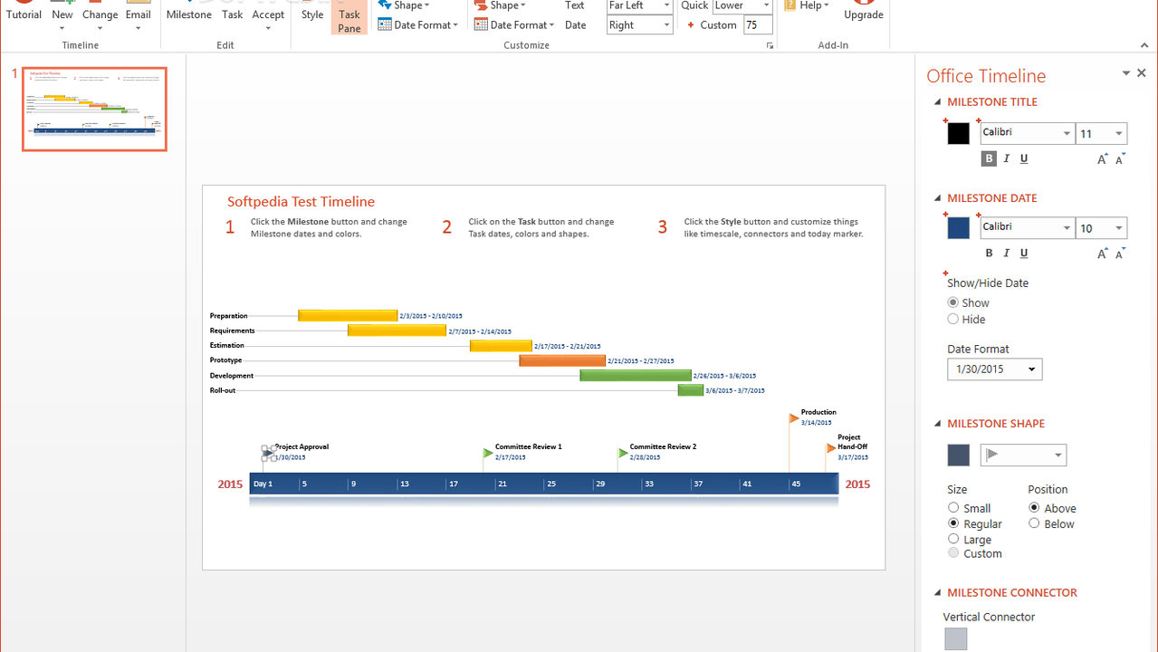 Customize timeline colors and shapes