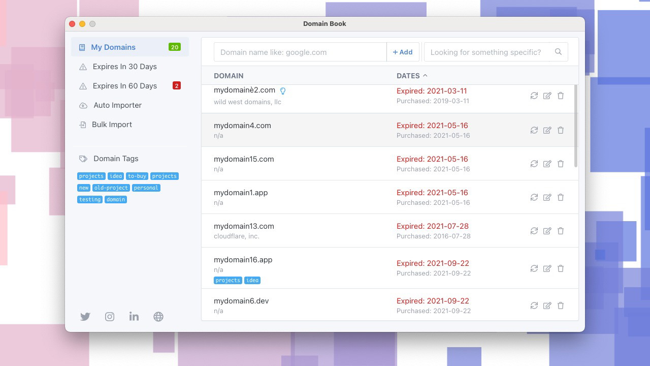 Domain Book App (Mac)