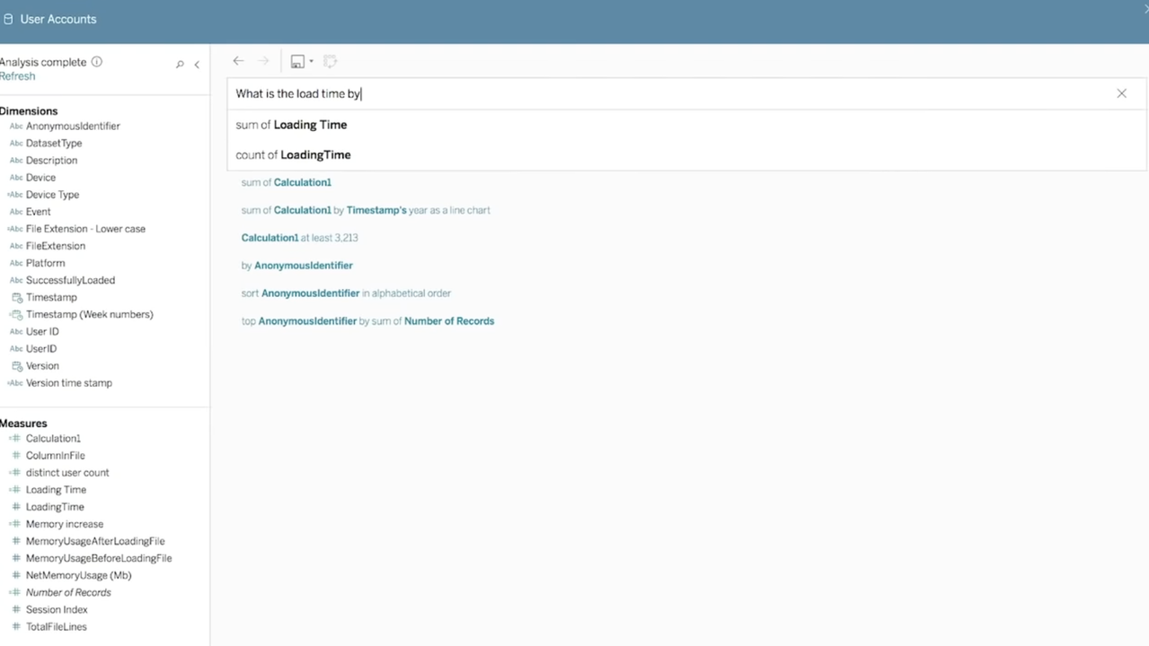 Use natural language to search for data