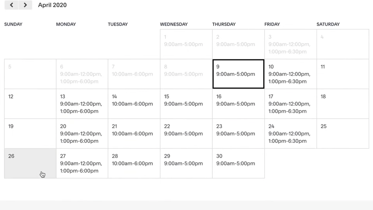 Set your availability