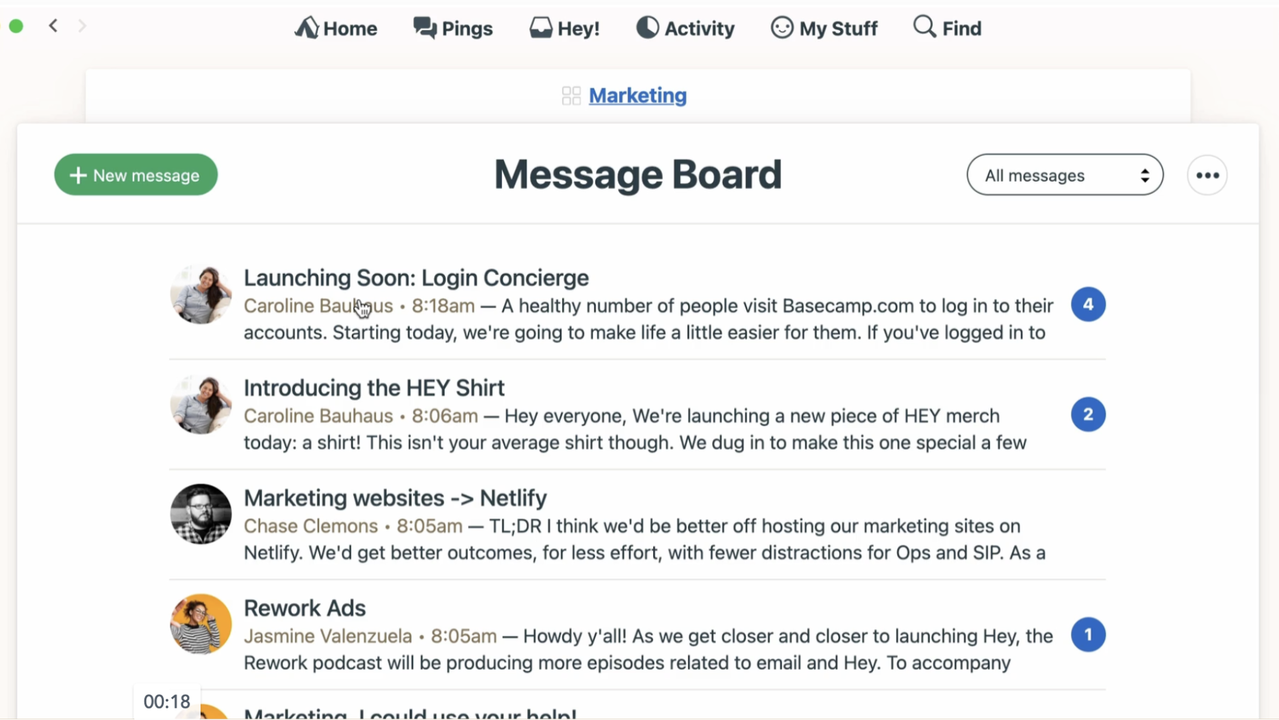 Message board