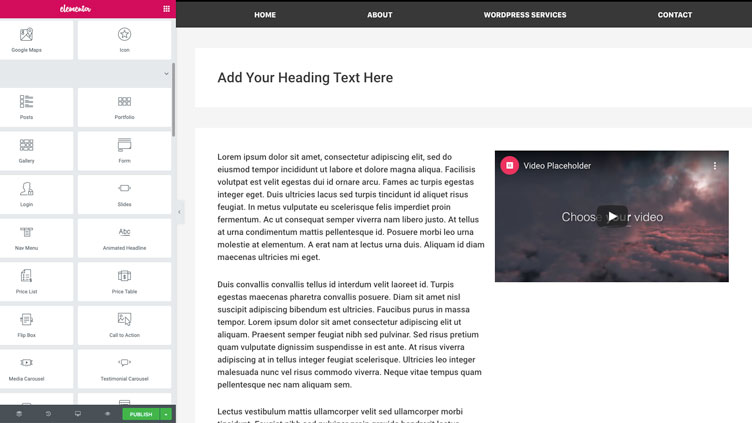 Elementor page builder