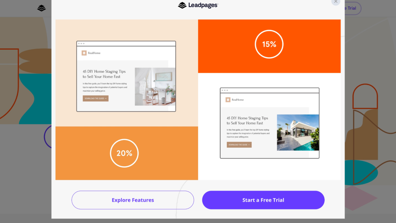 Create A/B tests with Leadpages