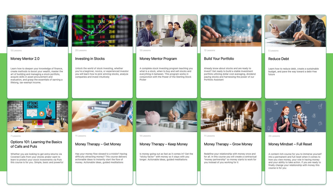 PROSPER interface showing financial concepts