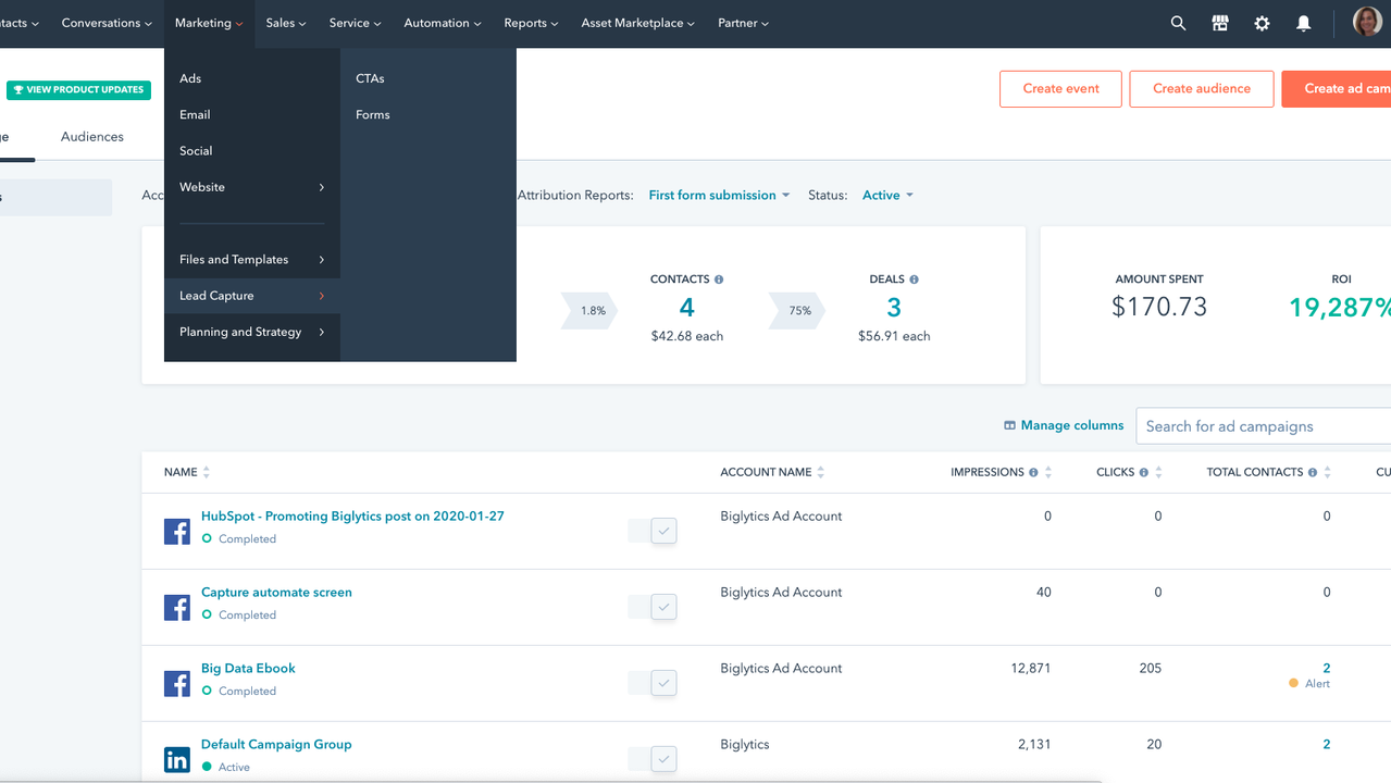 Attract leads from social media with HubSpot Marketing