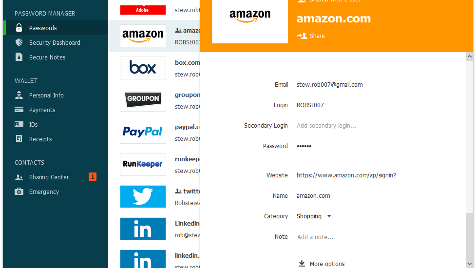 Share passwords with other users
