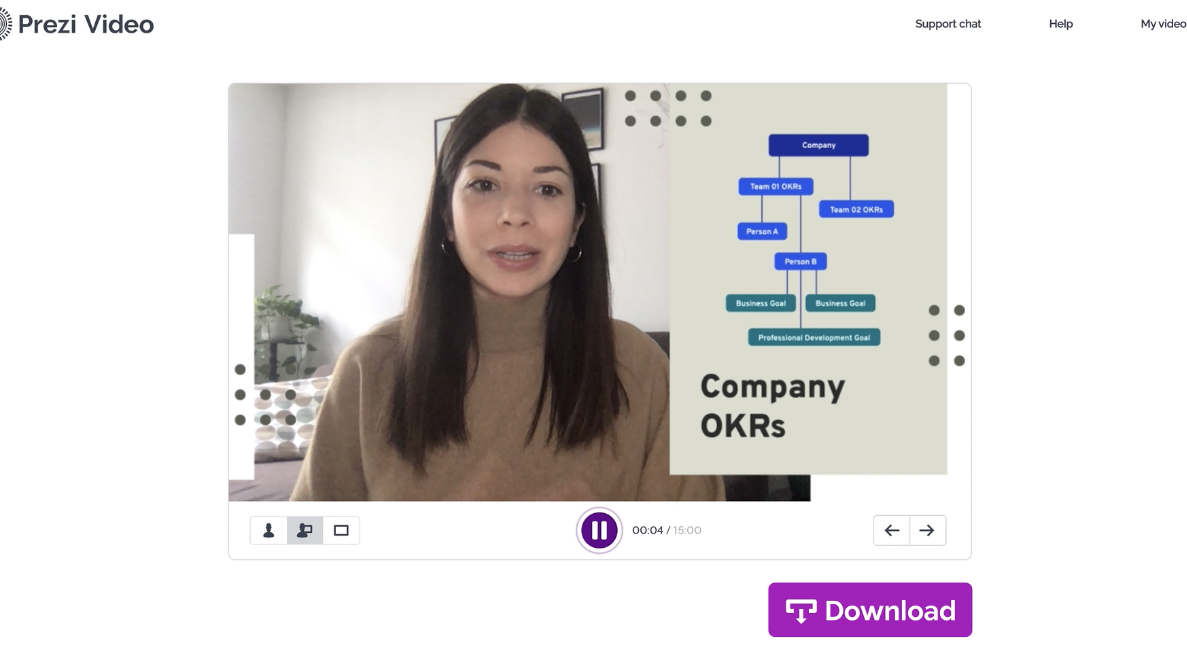 Record video presentations with Prezi Video