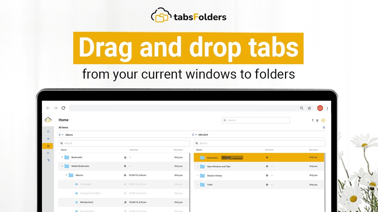 tabsFolders Tab & Bookmark Manager
