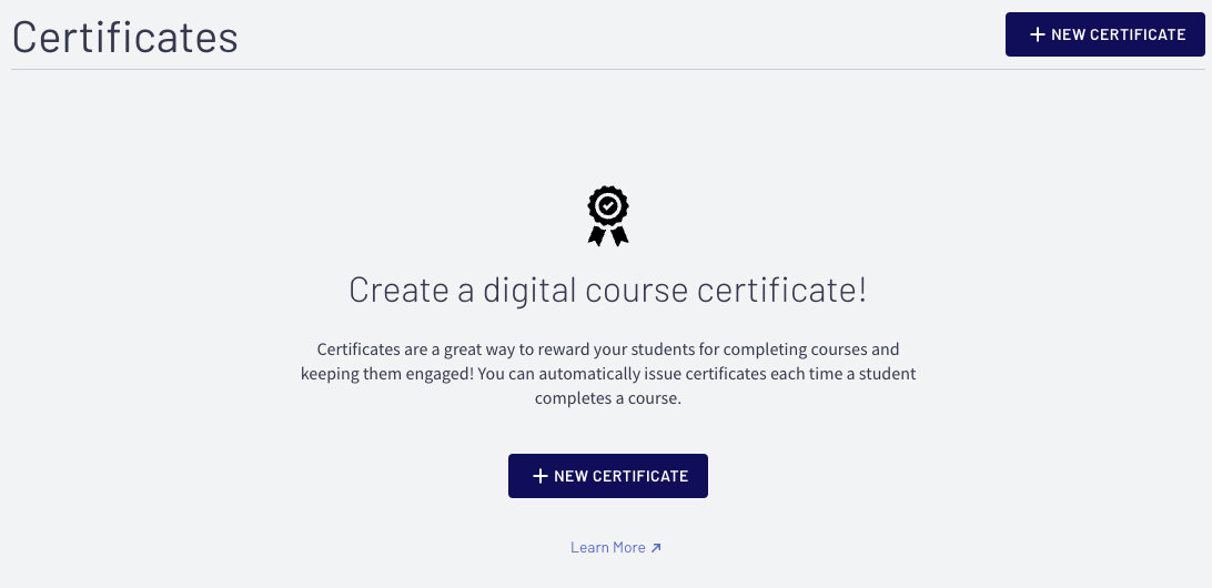 Create certificates for your online course