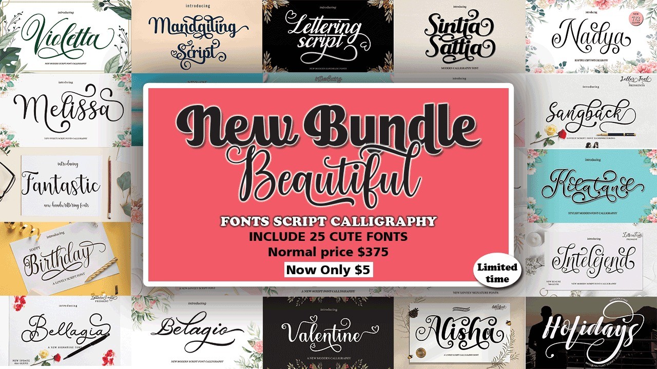 AppSumo Deal for Bundle Calligraphy Fonts