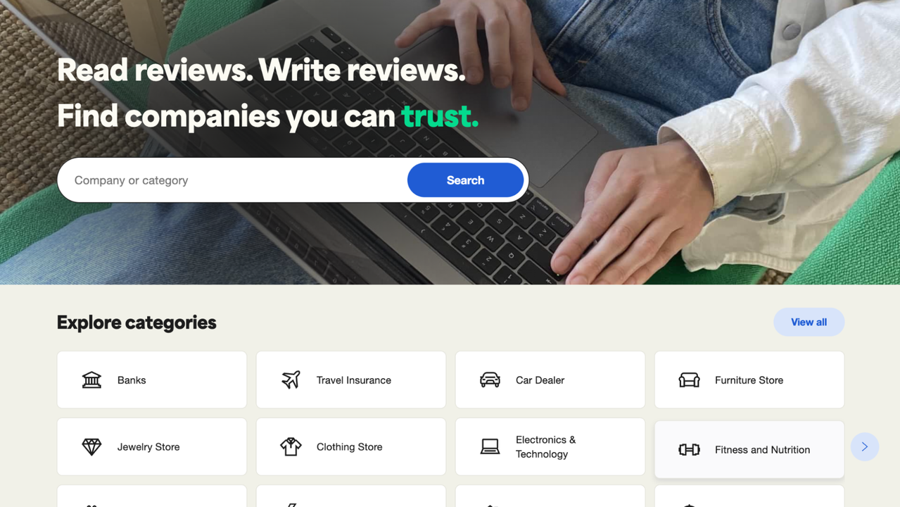 Search for reviews by company or category