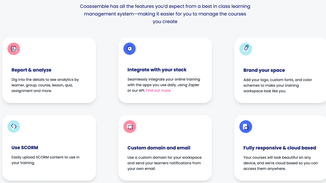 Get all the features you need to create courses