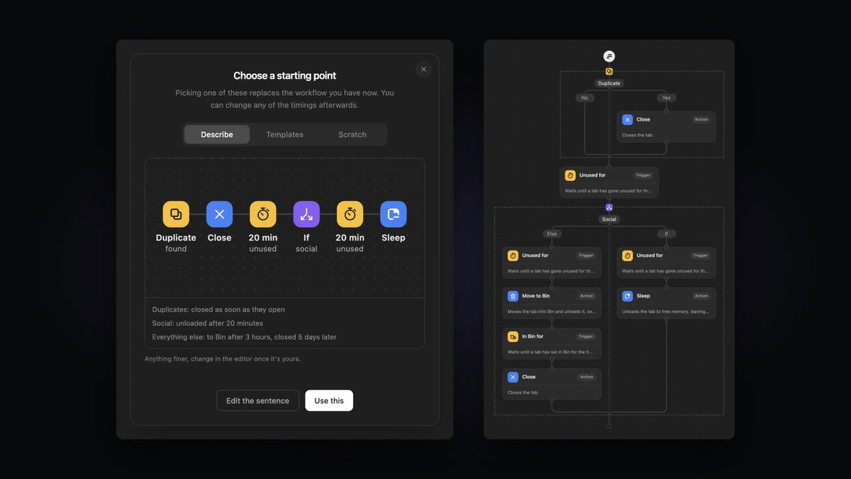 Describe drafting a workflow