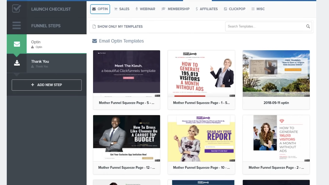 ClickFunnels email optin templates