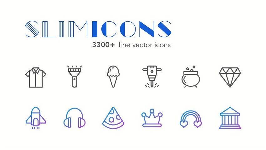 3,300+ Slim Icons Bundle