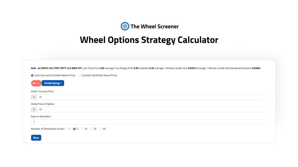 Model your next wheel trade with the strategy calculator.