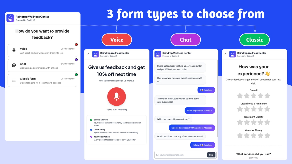 3 different ways to collect feedback