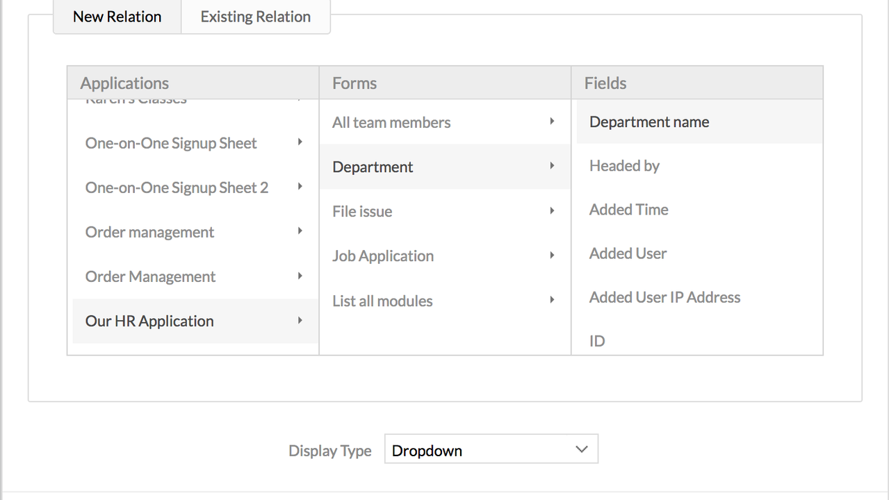 Create relationships across forms