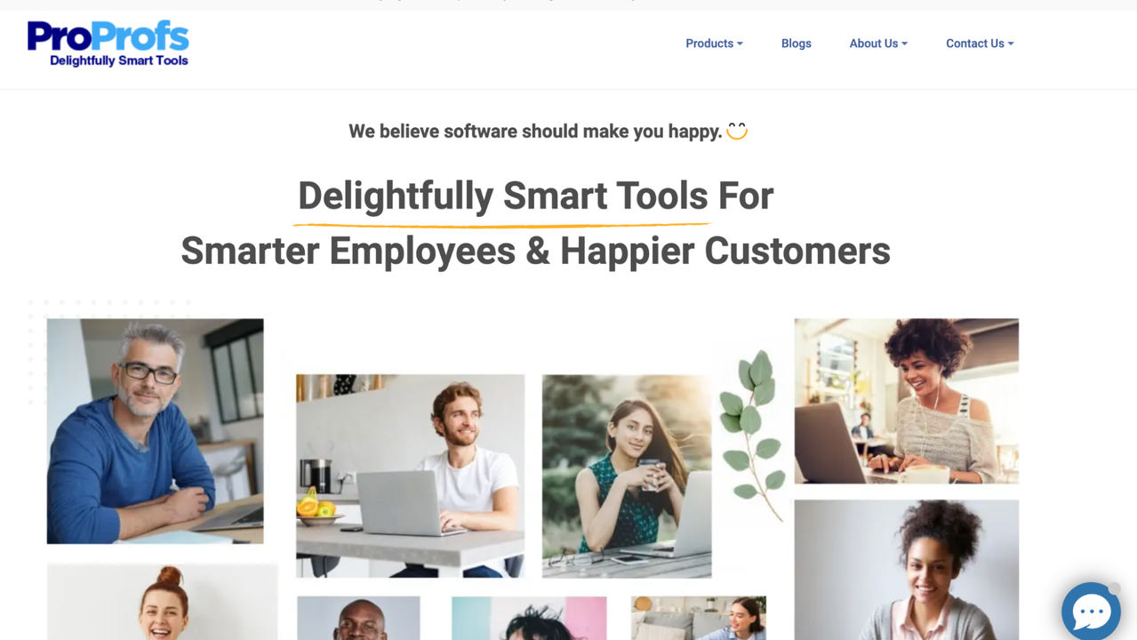 ProProfs homepage