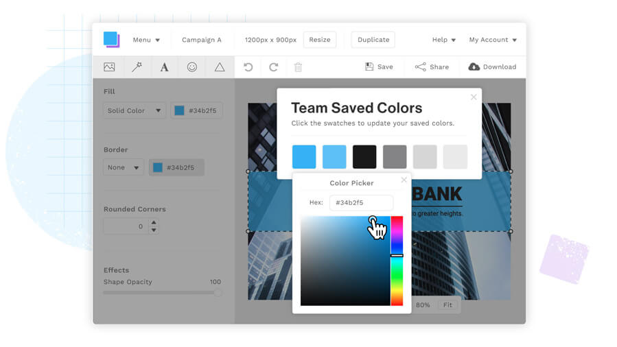 Save color palettes like brand colors