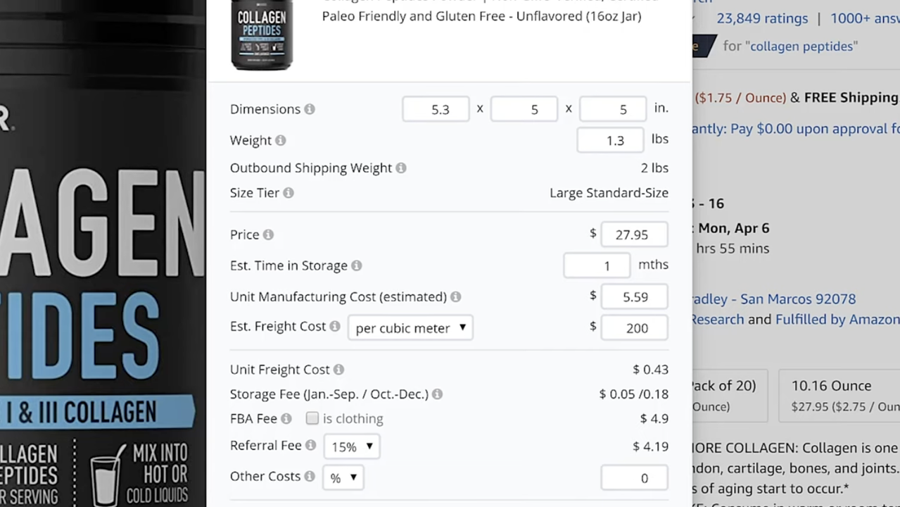 Helium 10 profitability calculator