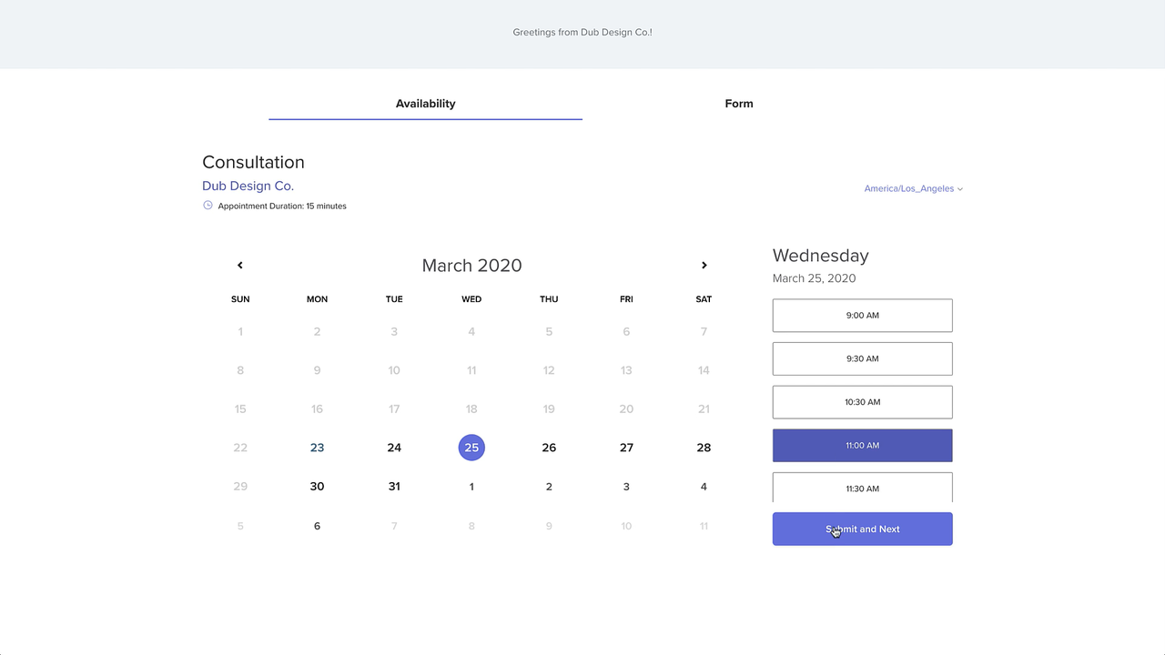 Set your availability in calendar