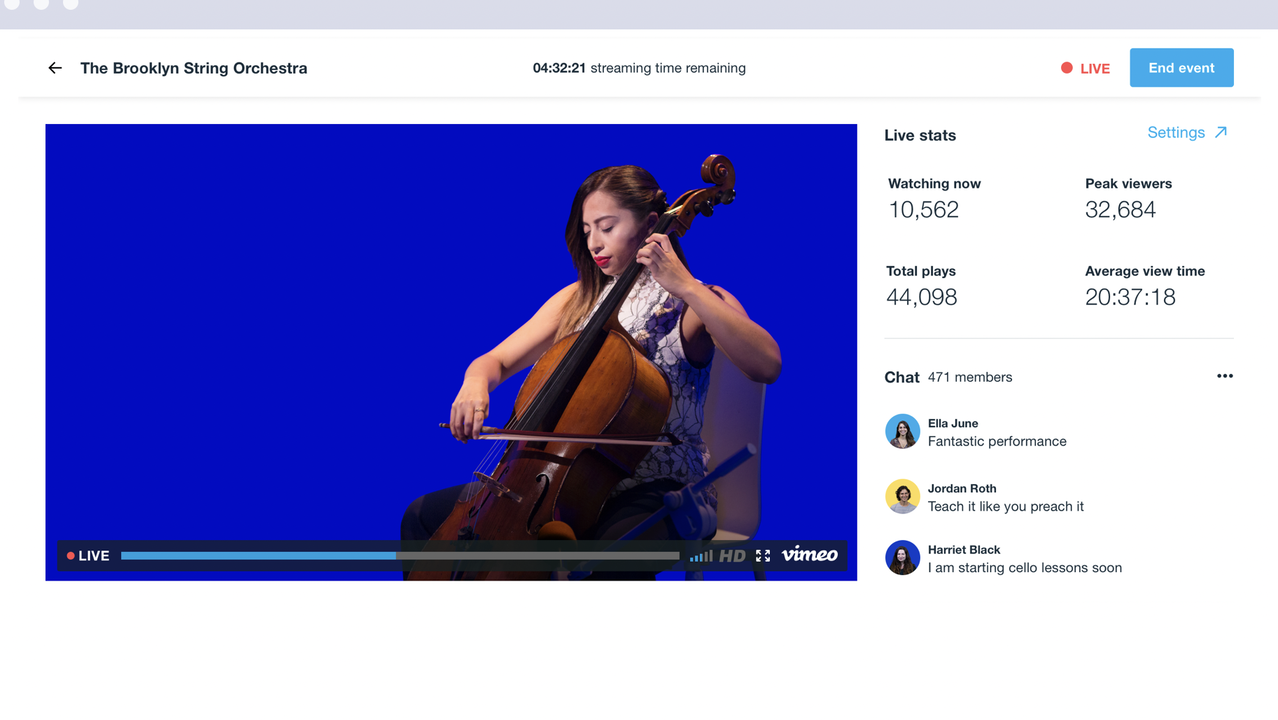 Live stream videos in 4K