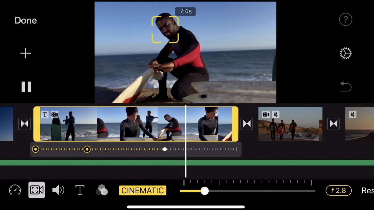 Cinematic video editing on iPhones