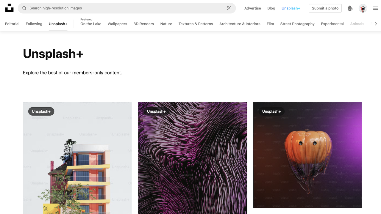 Unsplash Plus