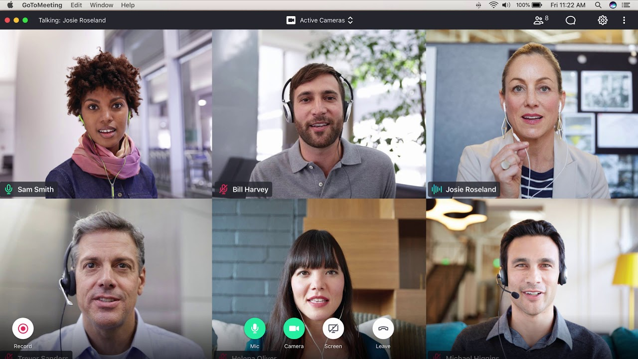 Virtual meeting with cameras on