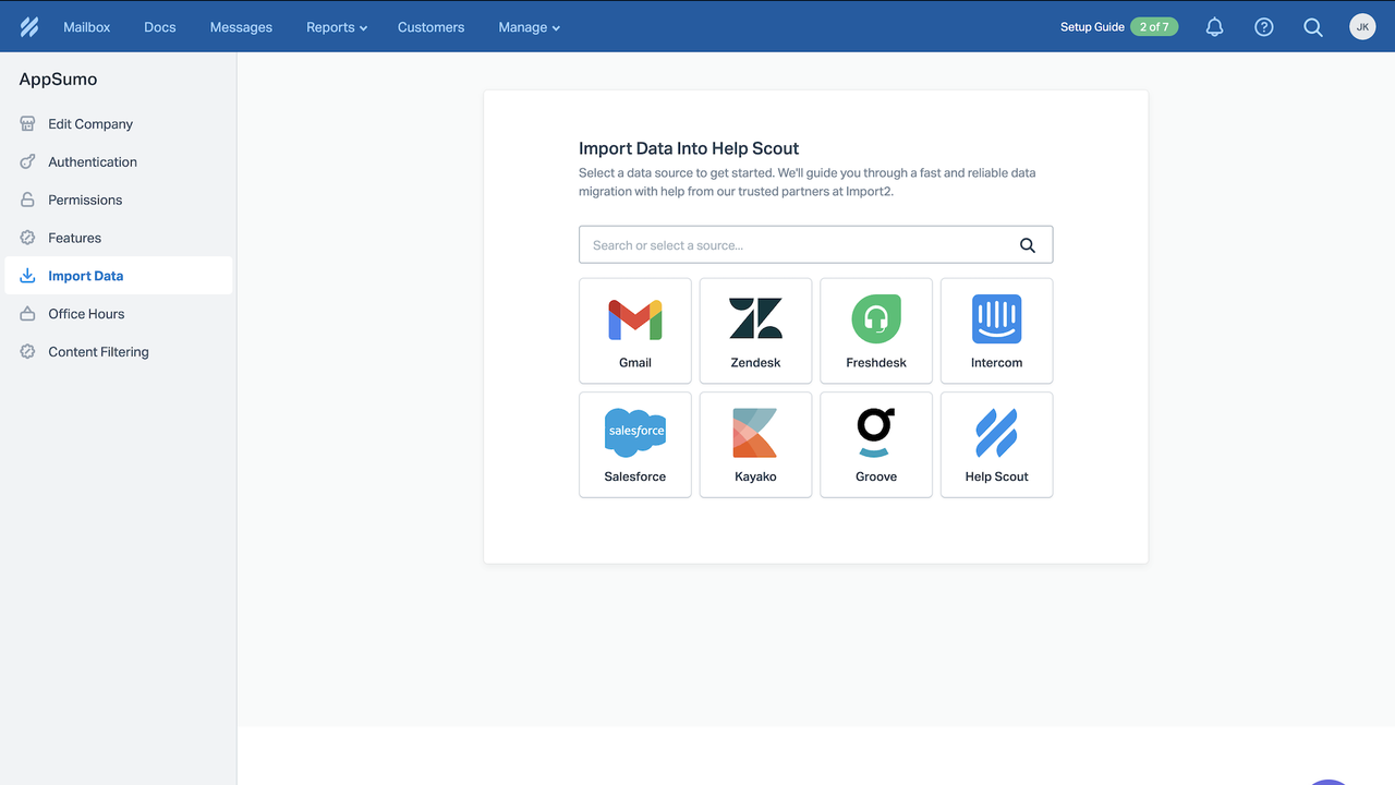 Import data into Help Scout