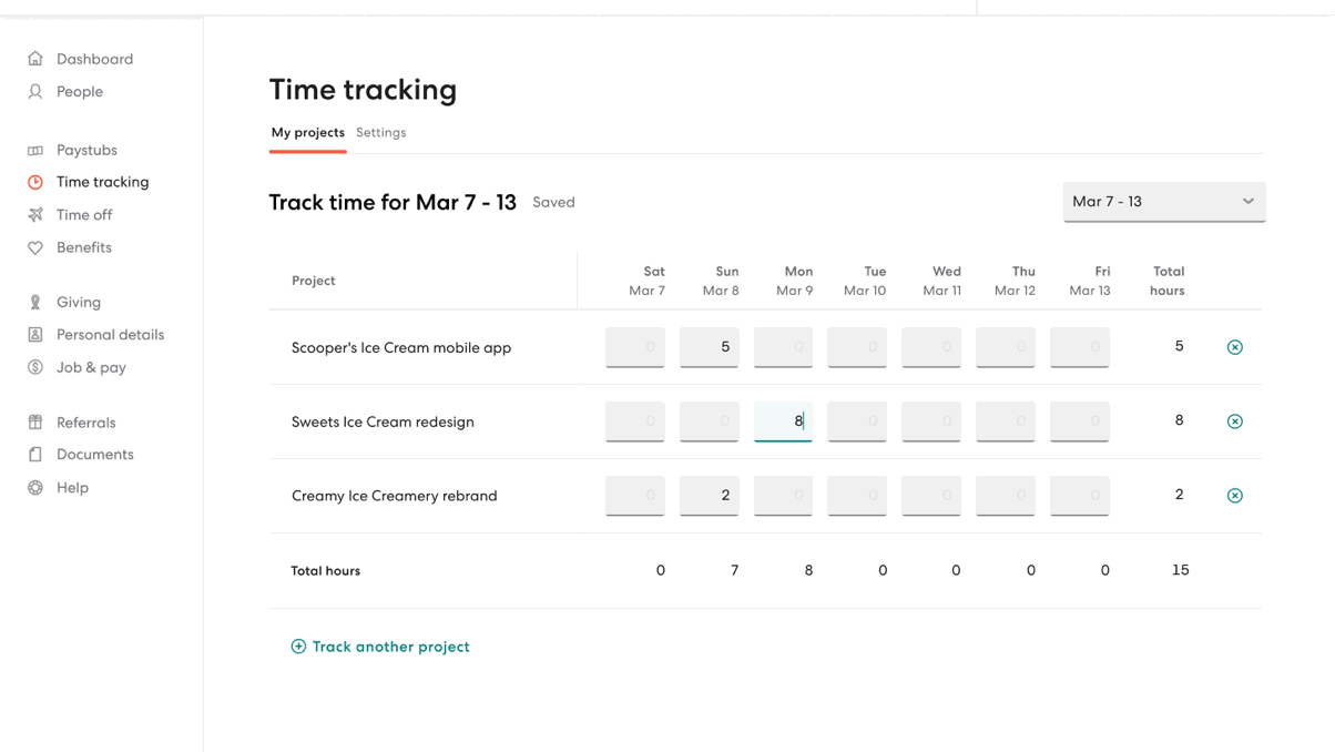 Track hours
