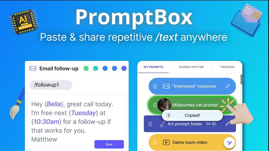 PromptBox - Beautifully save your text