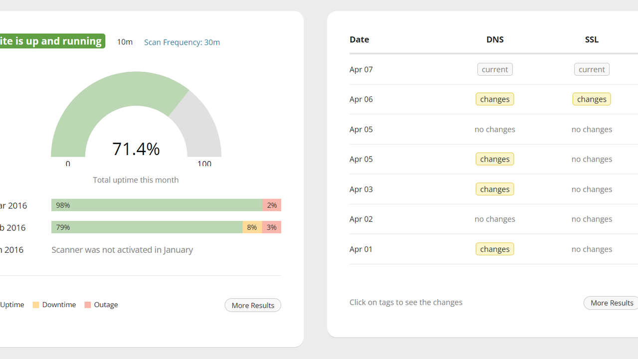 View website uptime