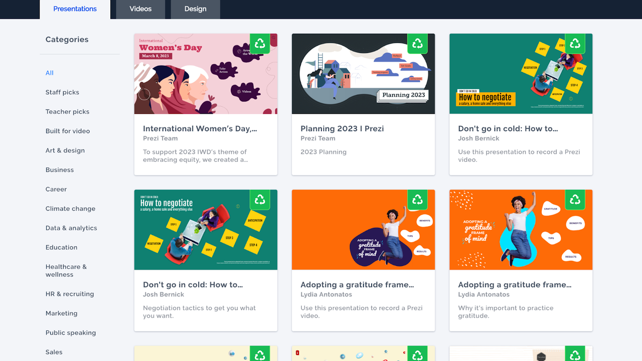 Prezi templates