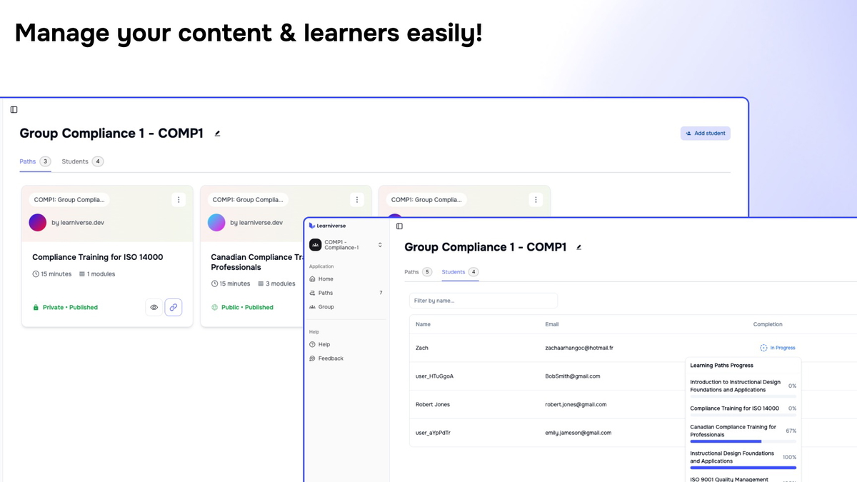 Hassle-free learner management system