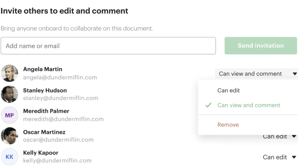 Collaborate with teammates using PandaDoc