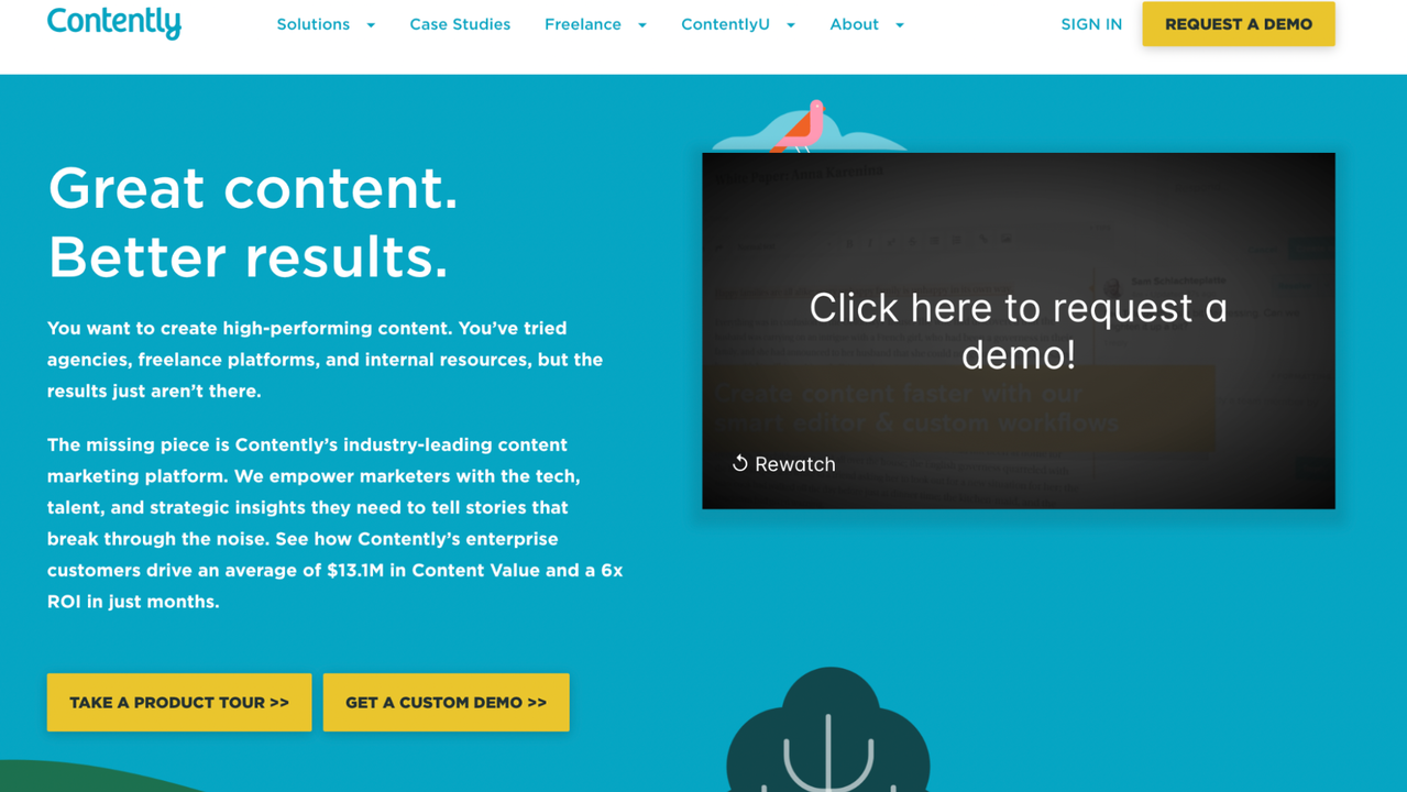 Contently homepage