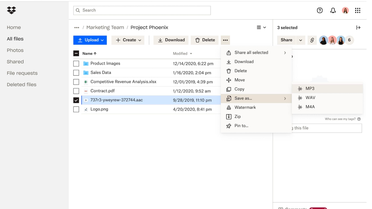 Multi-file organization