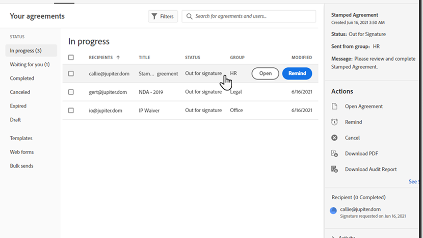 Track and manage documents