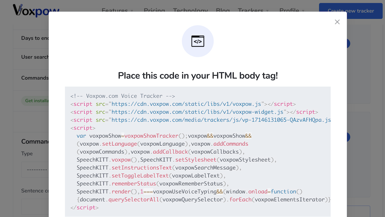 Voxpow — Speech Recognition and Voice Commands for your website