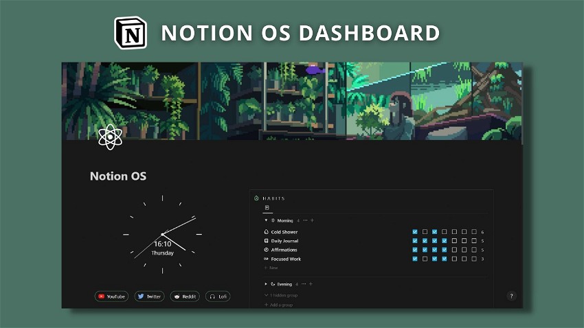 Aesthetic Notion OS Dashboard