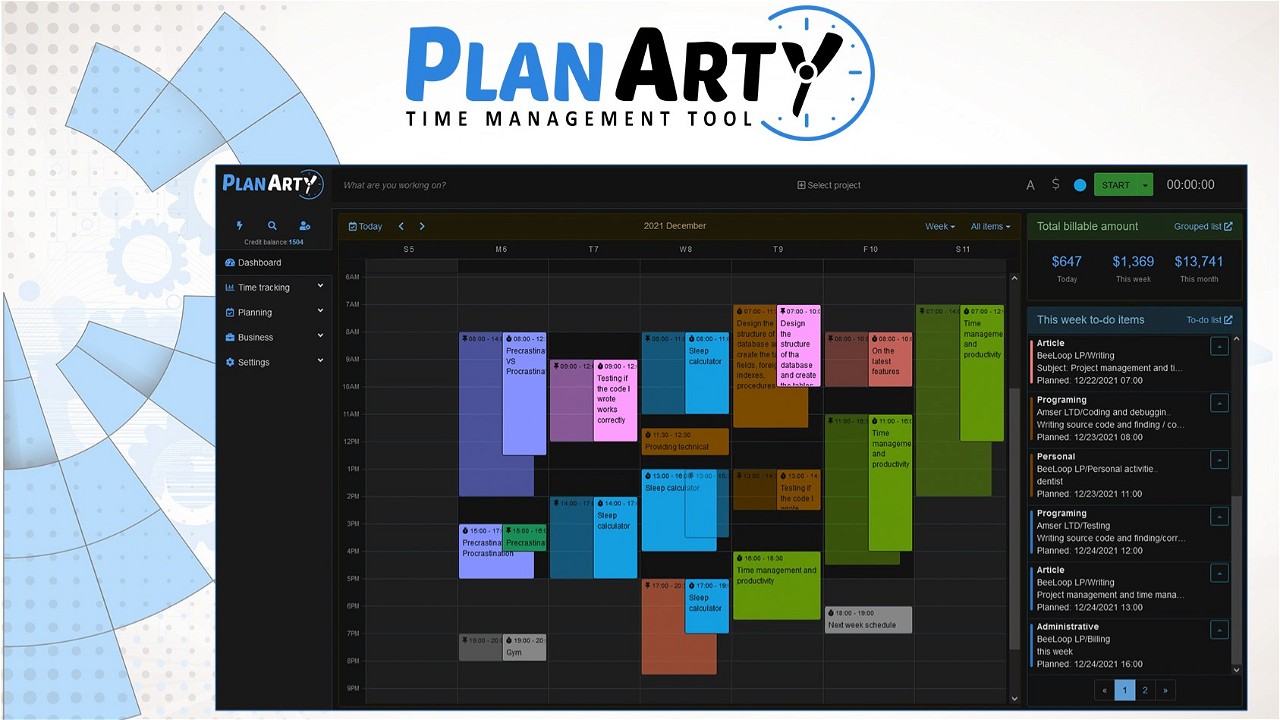 PlanArty Time-Management Tool