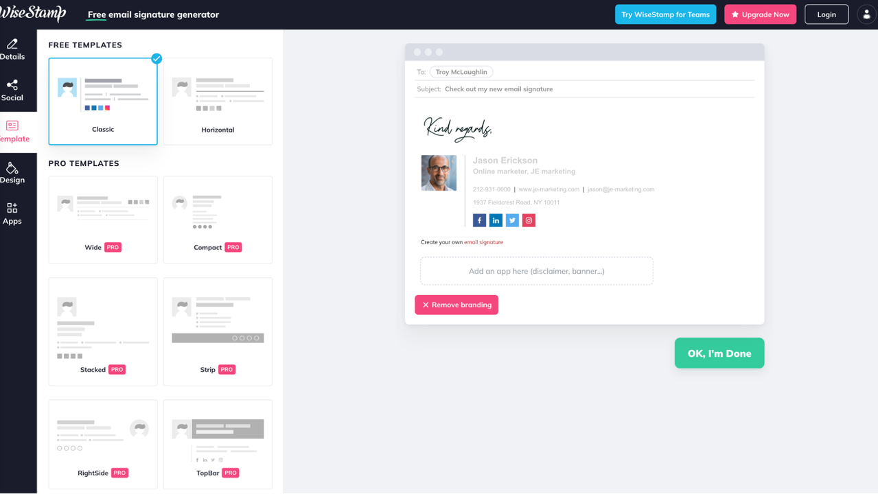 Email signature design templates