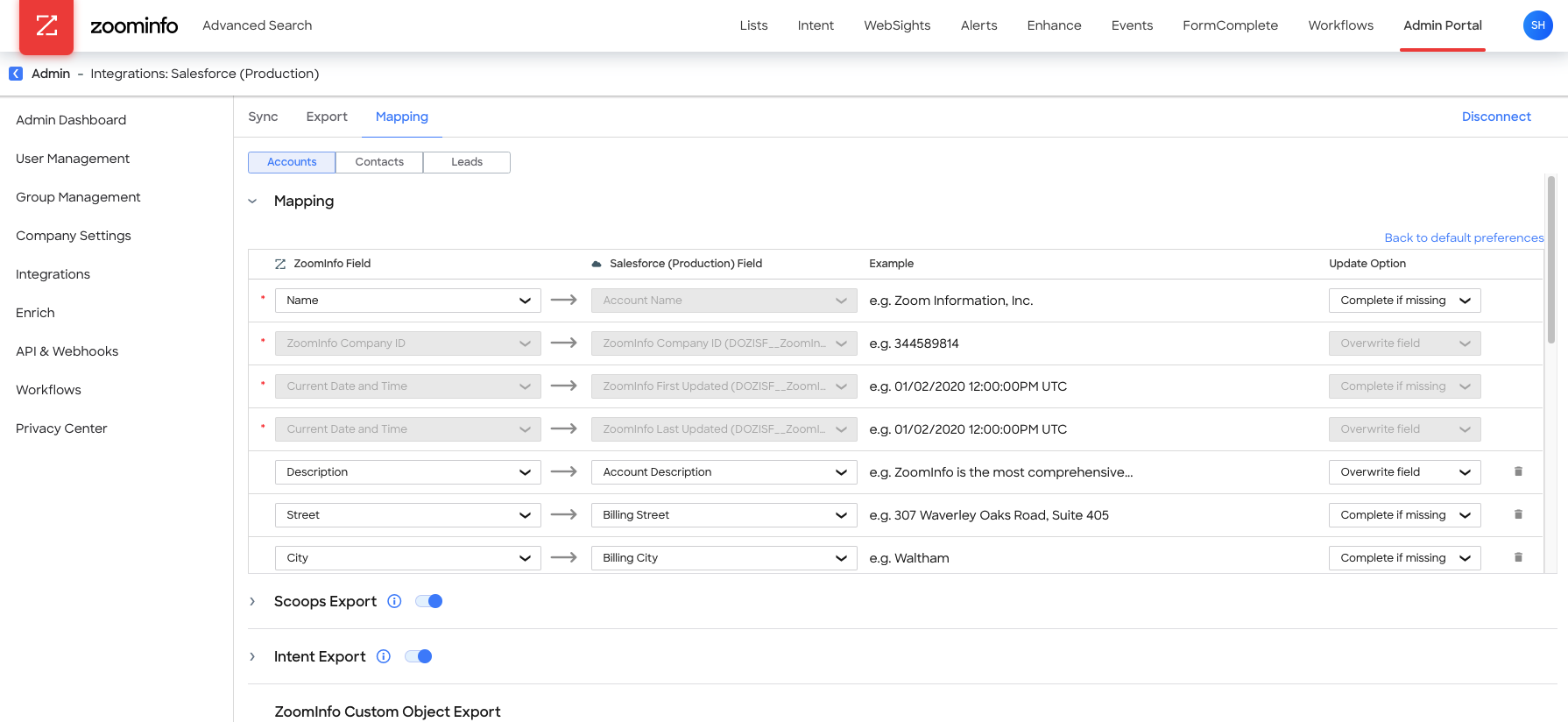 Integrate Zoominfo with Salesforce