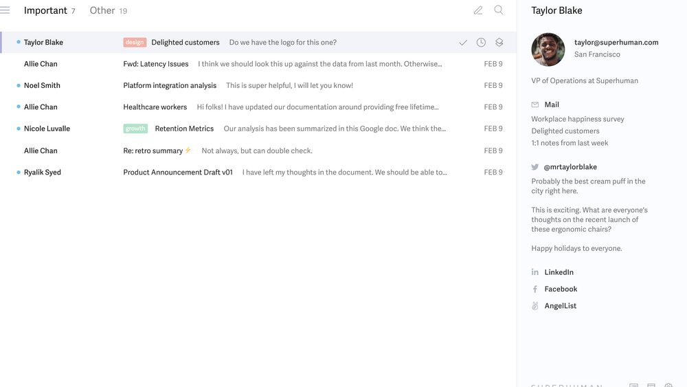 View important emails