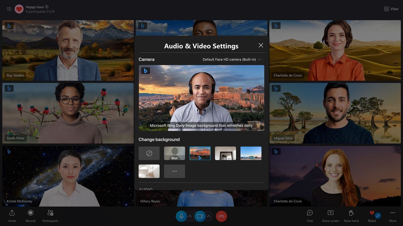 Change audio and video settings for video calls