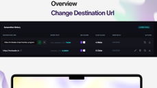 Mrdqr dynamic link management interface showing the ability to instantly change the destination URL of a live QR code. thumbnail