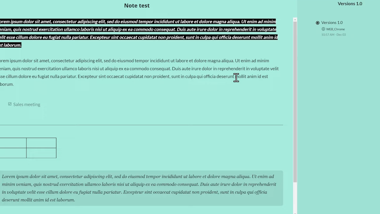 Insert tables into your notes with Zoho Notebook